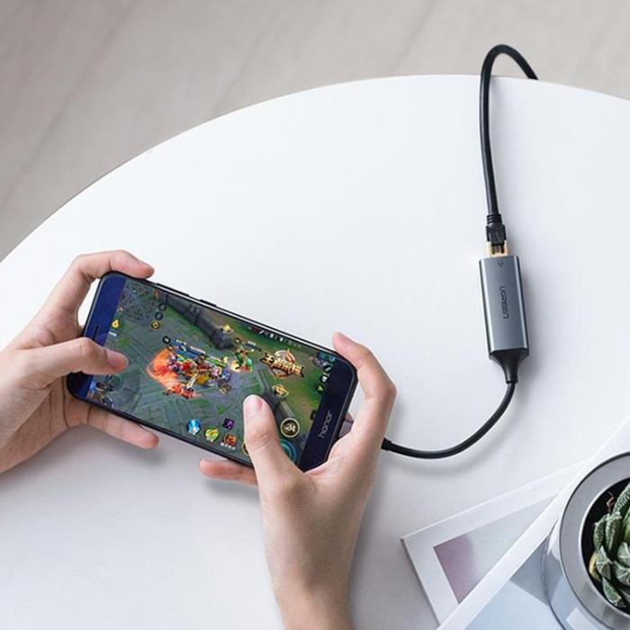Ugreen - Ugreen USB-C 1000 Mbps Gigabit Ethernet Extern Nätverksadapter - Grå