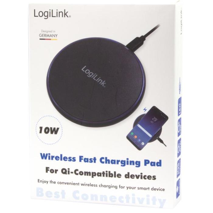 LogiLink - LogiLink Trådlös Laddare Qi 10W Fast charge