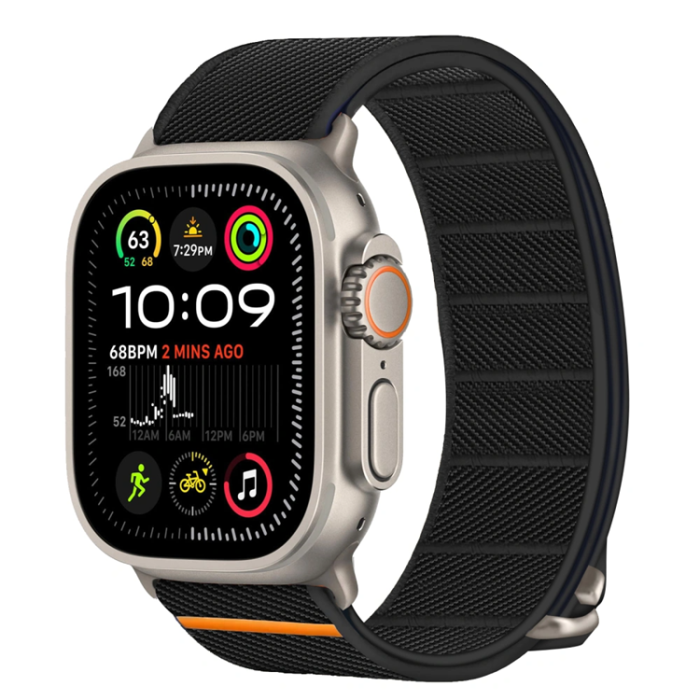 Tech-Protect - Tech Protec Apple Watch (44/45/46/49mm) Armband Nylon Slip - Svart