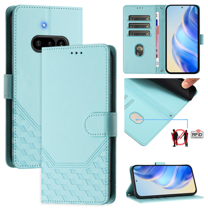 A-One Brand - Nothing Phone (3a) Plånboksfodral Imprinted Honeycomb RFID
