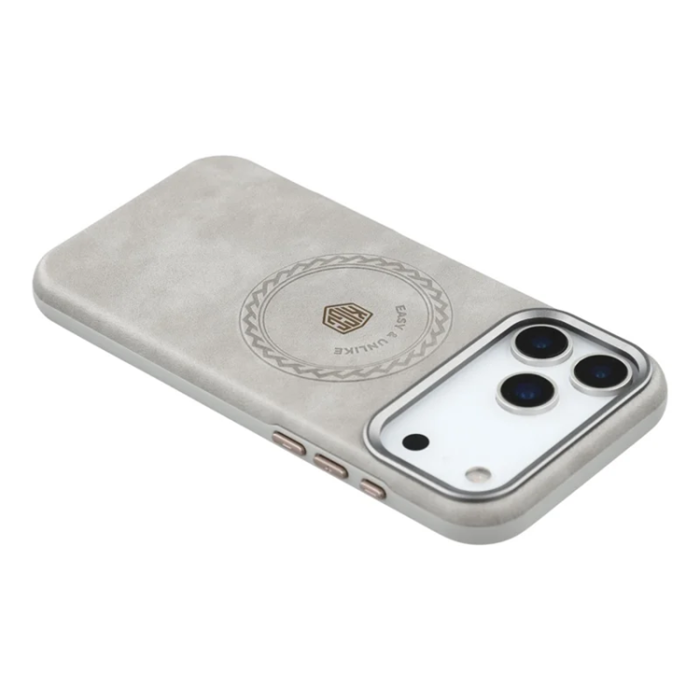 KIGC - KIGC iPhone 17 Pro Max Mobilskal Magsafe Läder - Grå