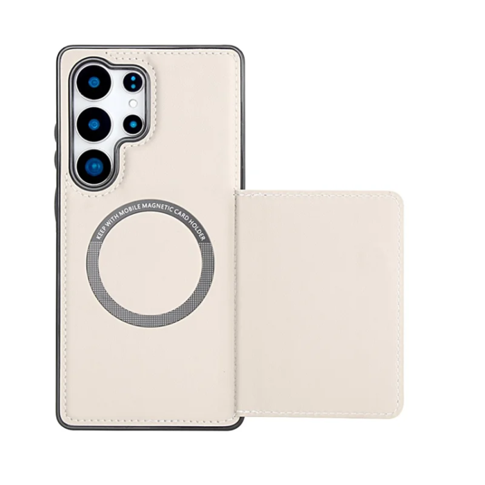 A-One Brand - Galaxy S25 Ultra Plånboksfodral MagSafe Detachable - Vit