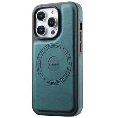 DENIOR - DENIOR A13 Mobilskal till iPhone 15 Pro Max PU L&auml;der Coated PC - Gr&ouml;n