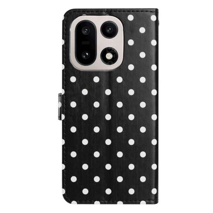 A-One Brand - OnePlus 15 5G Plånboksfodral Polka Dot Pattern Läder - Svart
