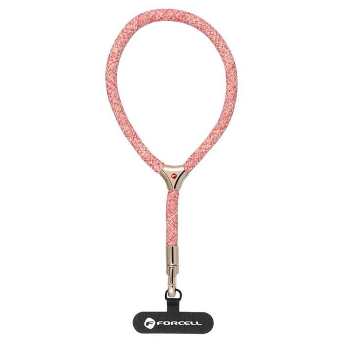 Forcell - Forcell Handled Mobilrem Lanyard med Justerbar Längd - Rosa Vit