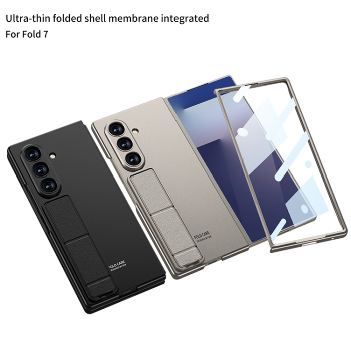 GKK - Galaxy Z Fold 7 Mobilskal Kickstativ Med Härdat glas - Grön