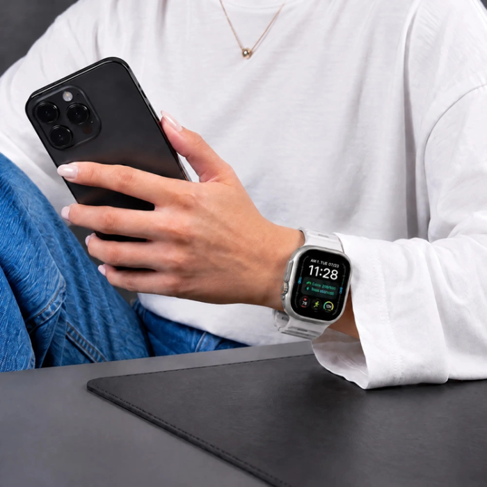 Tech-Protect - Tech-Protect Armband För Apple Watch (44/45/46/49mm) Silikon Line - Lunar Grå