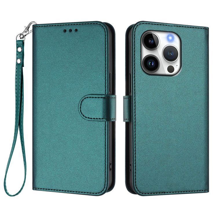 iPhone 16 Pro Max Plånboksfodral Läder med Handledsrem - Grön | 2353 | AlltMobil