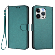 A-One Brand - iPhone 16 Pro Max Plånboksfodral Läder med Handledsrem - Grön