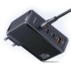 USAMS - USAMS Väggladdare 3xUSB-C+1xUSB GaN 100W T50 PD (US-CC163) – Svart