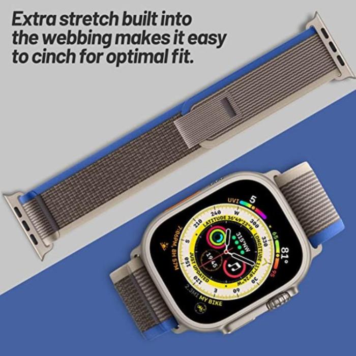 A-One Brand - Apple Watch 4/5/6/7/8/SE/Ultra (49/45/44/42mm) Trail Loop Band - Blå/Grå