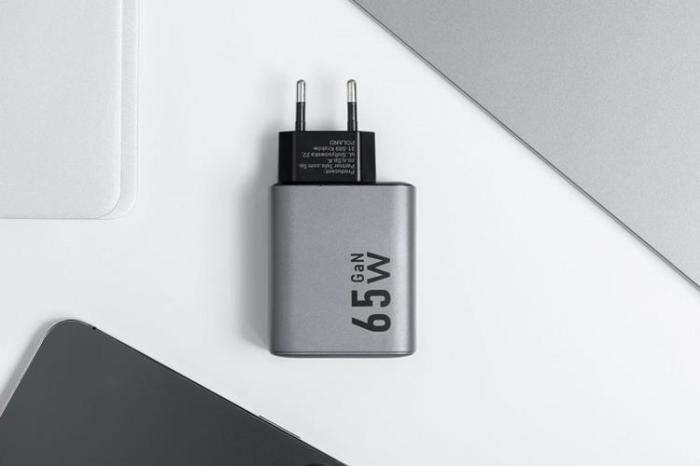 Forcell - Forcell F-Energy GaN Väggladdare 65W 2xUSB-C 1xUSB-A VT-42B - Grå