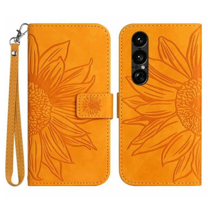 A-One Brand - Sony Xperia 1 VII Plånboksfodral Med Handledsrem - Gul