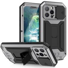 R-JUST - R-JUST Mobilskal till iPhone 13 Pro Max Metallram Vattent&aring;lig Silver