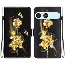 A-One Brand - Sony Xperia 10 VII Plånboksfodral Pattern Printing - Guld Rose