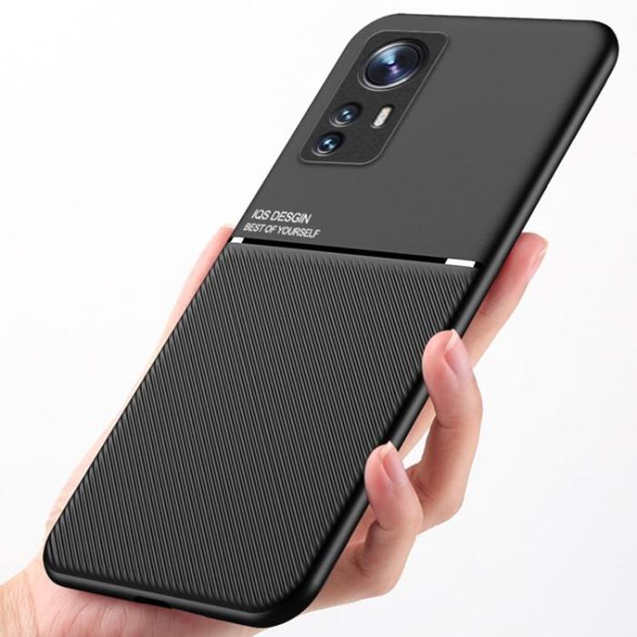A-One Brand - Imprinted PU Läder Skal Xiaomi 12 Pro - Svart