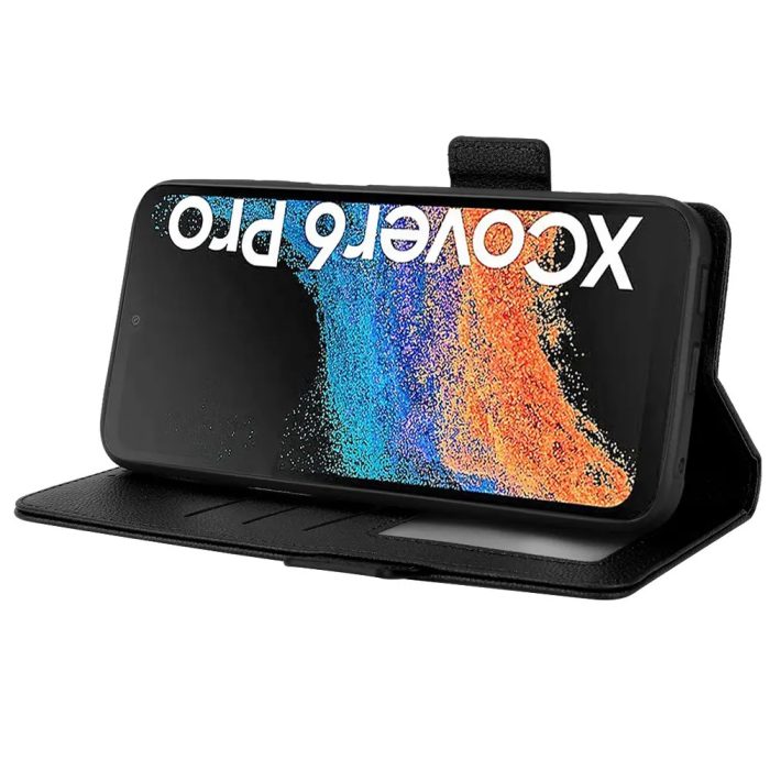 Taltech - Galaxy Xcover 6 Pro Plånboksfodral PU Läder - Svart