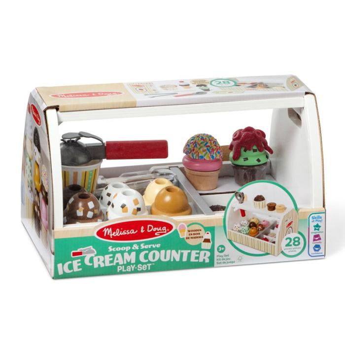 MND - MND Glassdisk Scoop And Serve Wooden Ice Cream Counter Trä
