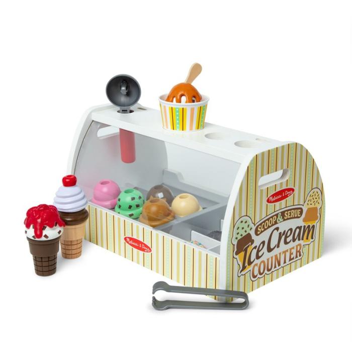 MND - MND Glassdisk Scoop And Serve Wooden Ice Cream Counter Trä