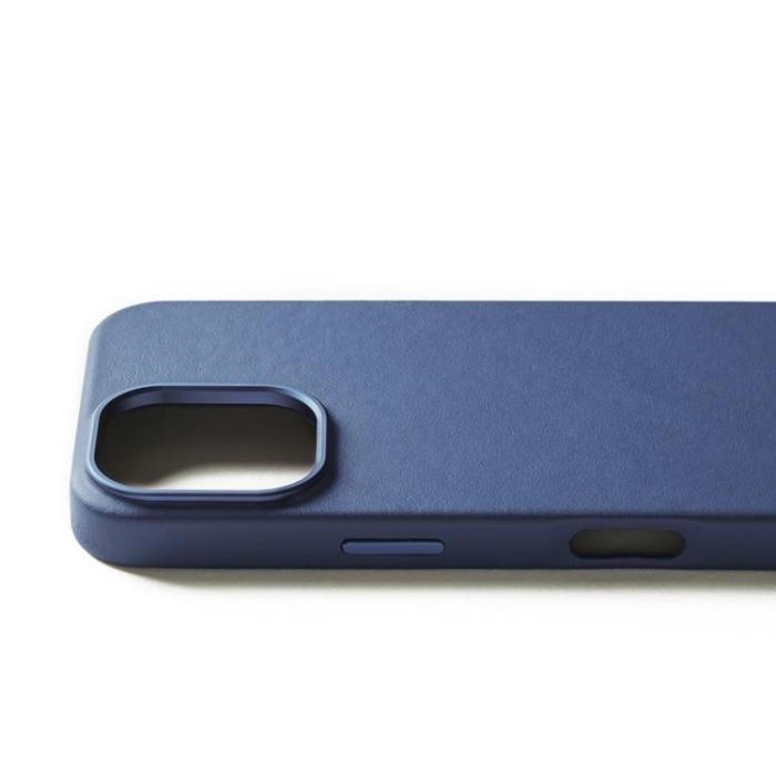 Mujjo - Mujjo iPhone 16 Pro Mobilskal MagSafe Läder - Blå