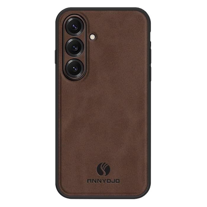 ANNYOJO - Annyojo Mobilskal för Samsung Galaxy S26 Konstläder + PC + TPU - Kaffe