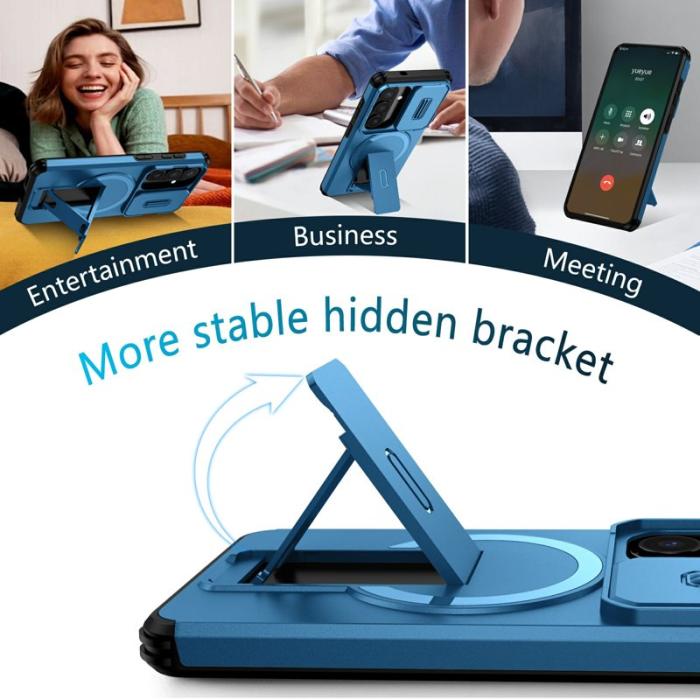 OEM - Mobilskal för Samsung Galaxy S26 Magnetiskt Kickstand PC + TPU - Blå