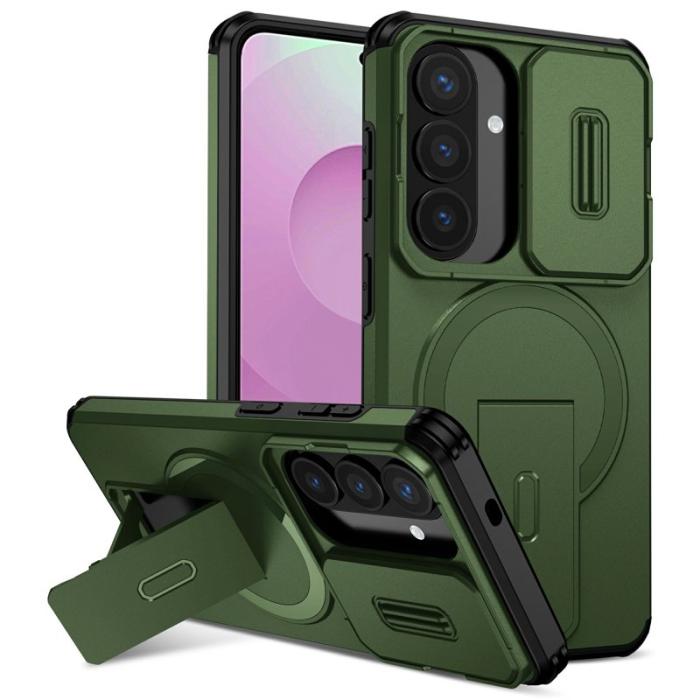 OEM - Mobilskal för Samsung Galaxy S26 Magnetiskt Kickstand PC + TPU - Grön
