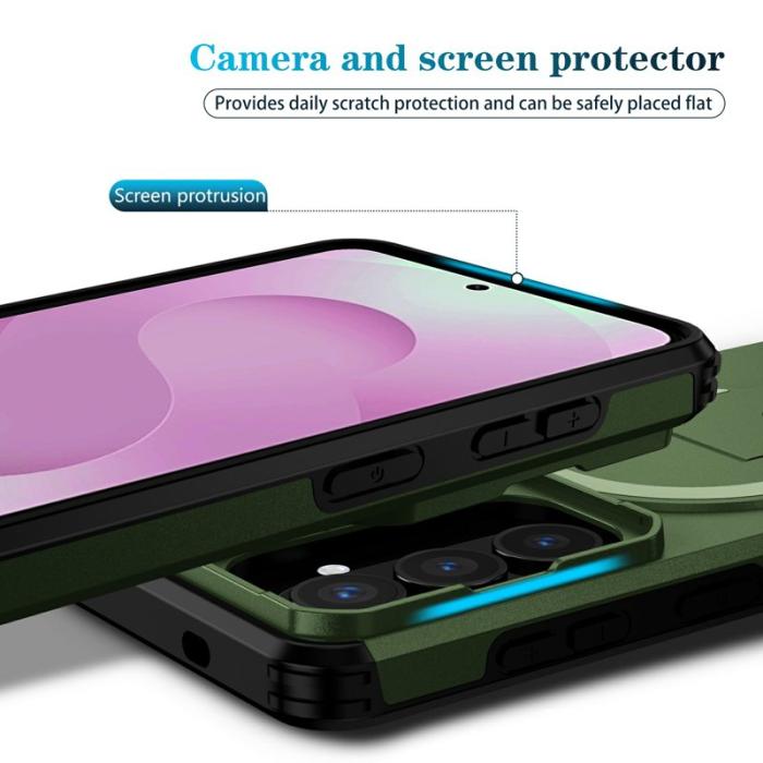 OEM - Mobilskal för Samsung Galaxy S26 Magnetiskt Kickstand PC + TPU - Grön