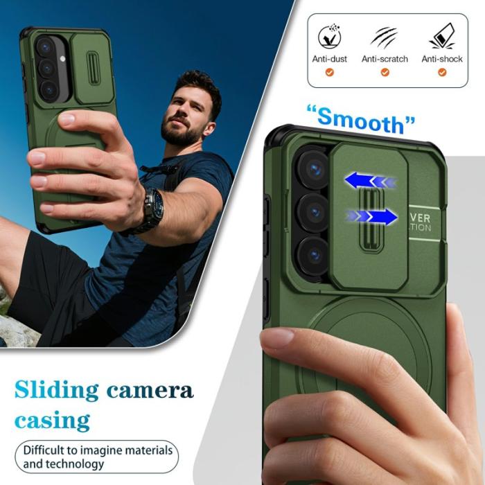 OEM - Mobilskal för Samsung Galaxy S26 Magnetiskt Kickstand PC + TPU - Grön