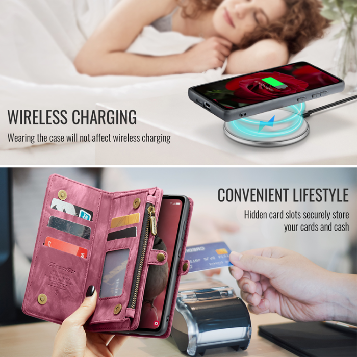 Caseme - CASEME Galaxy S25 FE Plånboksfodral Detachable 008 - Röd