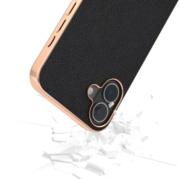 ABEEL - ABEEL Mobilskal till iPhone 16 Horizon Series Äkta Läder Skydd - Svart