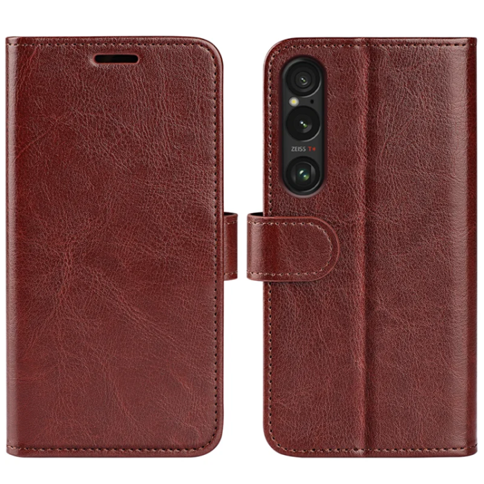 A-One Brand - Sony Xperia 1 VII Plånboksfodral Crazy Horse Texture - Brun