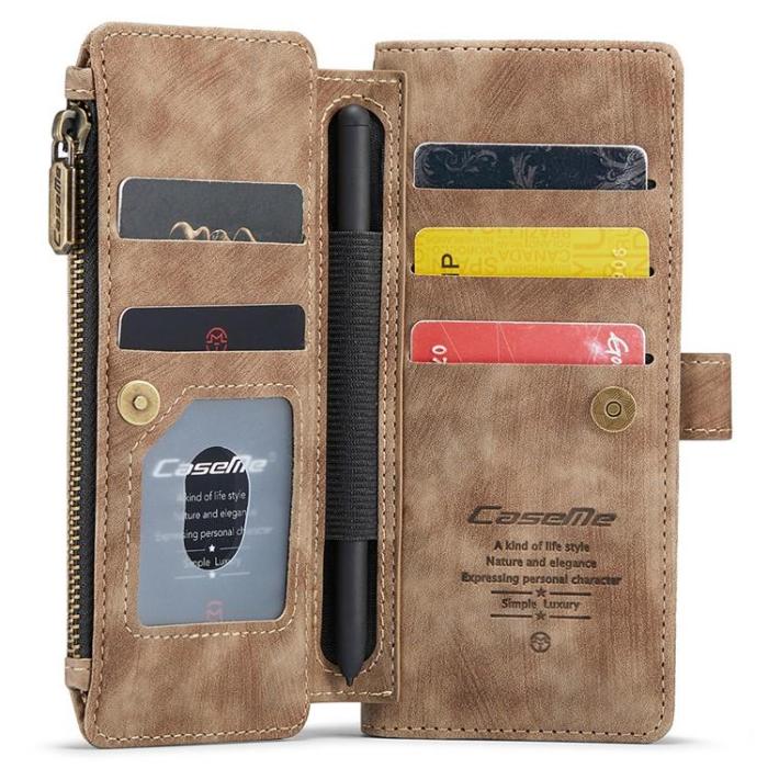 Caseme - CASEME Galaxy Z Fold 5 Plånboksfodral C30 Zipper - Brun