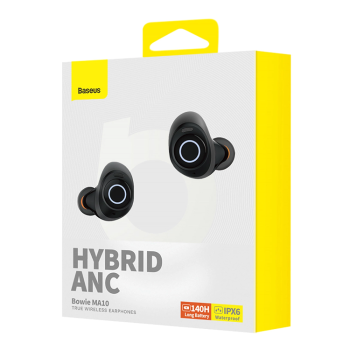 BASEUS - Baseus TWS In-Ear Trådlösa Hörlurar ANC Bowie MA10 - Svart