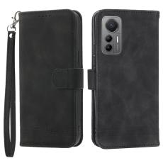 DIERFENG - DIERFENG DF-03 Xiaomi 12 Lite 5G Pl&aring;nboksfodral Konstl&auml;der - Svart