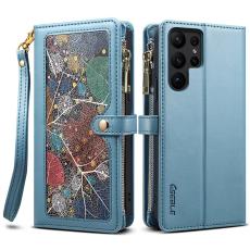 ESEBLE - ESEBLE Samsung Galaxy S24 Ultra Pl&aring;nboksfodral Konstl&auml;der - Bl&aring;