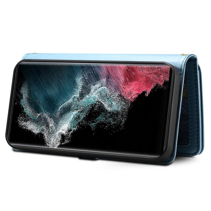 ESEBLE - ESEBLE Samsung Galaxy S24 Ultra Plånboksfodral Konstläder - Blå