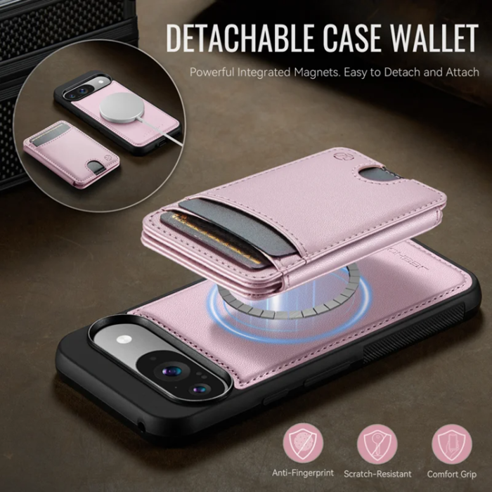 OEM - JEEHOOD Google Pixel 10 Pro Fodral KonstLäder - Rosa