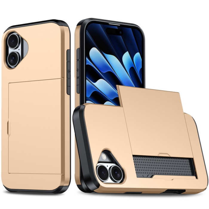 A-One Brand - iPhone 17 Mobilskal korthållare - Guld