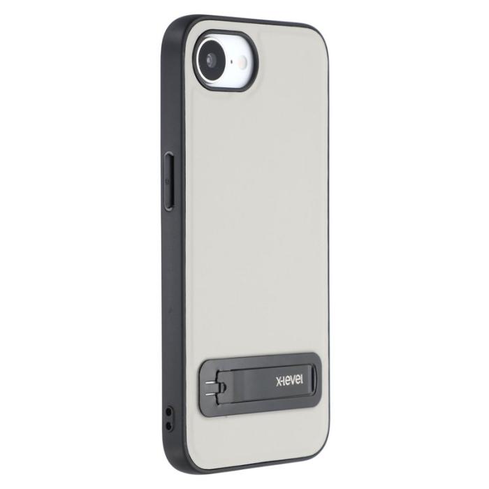 X-Level - X-LEVEL Mobilskal till iPhone 16e Läderbelagd PC TPU Grå