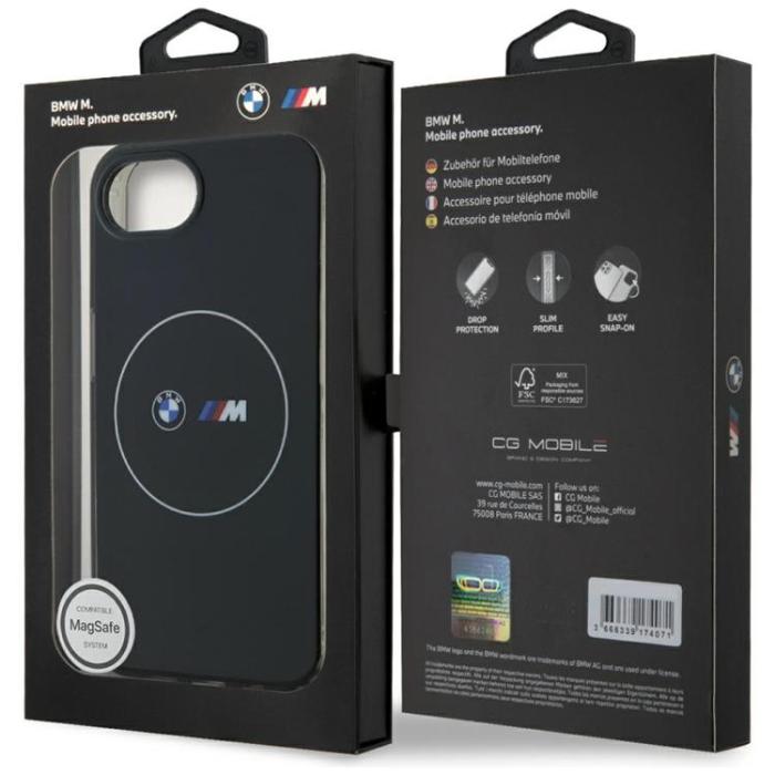 BMW - BMW iPhone 16e Mobilskal MagSafe IML Metal Circle - Svart