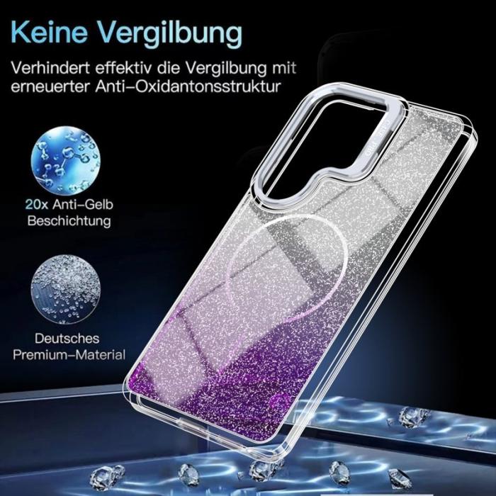 OEM - Samsung Galaxy S26 Ultra Skal Magnetiskt Gradient Glittrigt Skydd - Lila