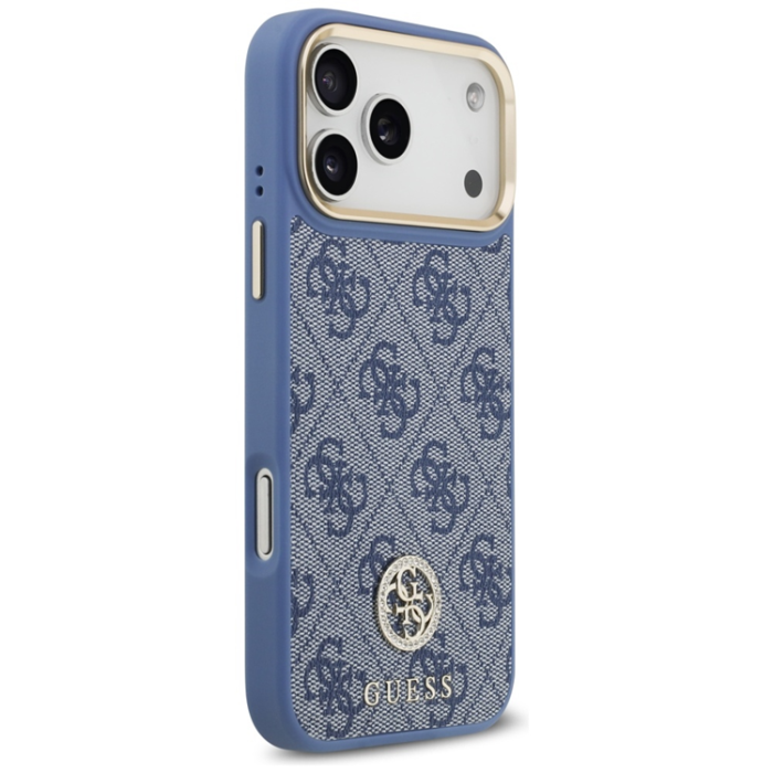 Guess - Guess iPhone 17 Pro Mobilskal Magsafe Strass Logo - Blå
