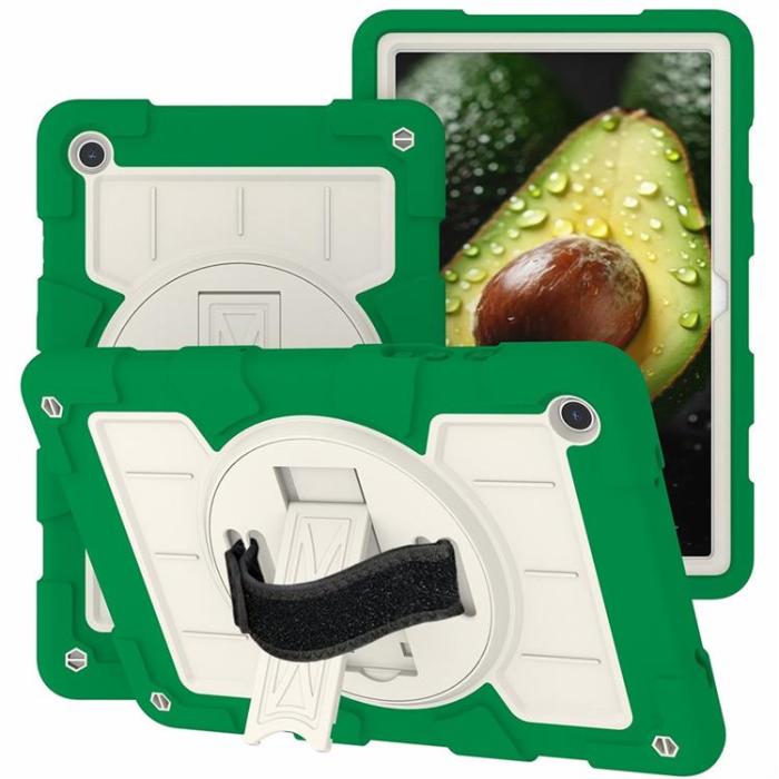A-One Brand - Galaxy Tab A9 Plus Skal Rotating Handrem Med Axelrem - Grön