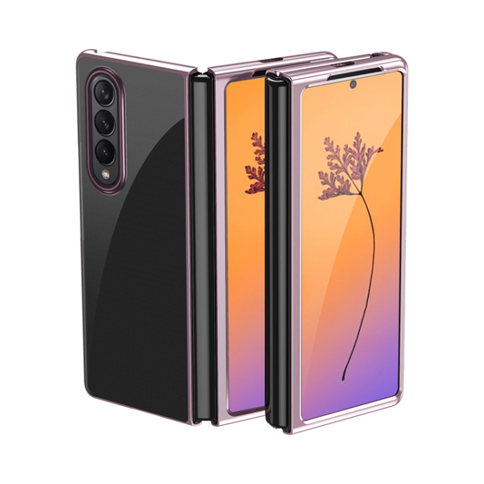 OEM - Galaxy Z Fold 4 Skal Plating Metallic Frame - Rosa