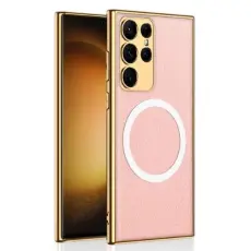 GKK - GKK Galaxy S23 Ultra Mobilskal Magsafe Electroplating - Rosa