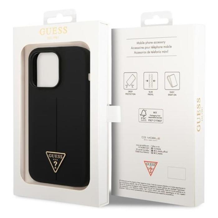 UTGATT1 - GUESS iPhone 14 Pro Max Skal Silicone Triangle - Svart