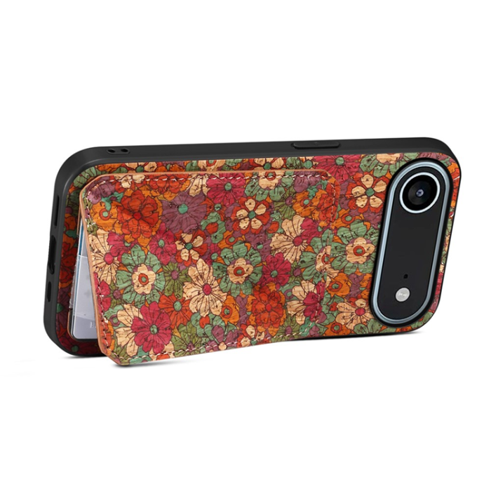A-One Brand - iPhone 17 Air Mobilskal Korthållare Blommor - Sommar / Röd