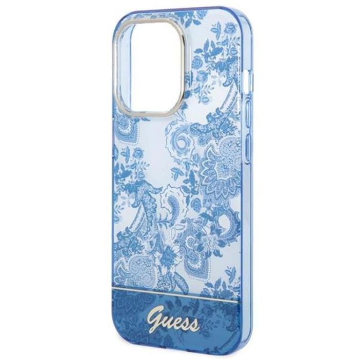 Guess - GUESS iPhone 14 Pro Max Skal Porcelain Collection - Blå
