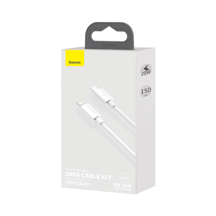 BASEUS - Baseus USB-C till Lightning kabel 20W 2st Simple Wisdom 1.5m